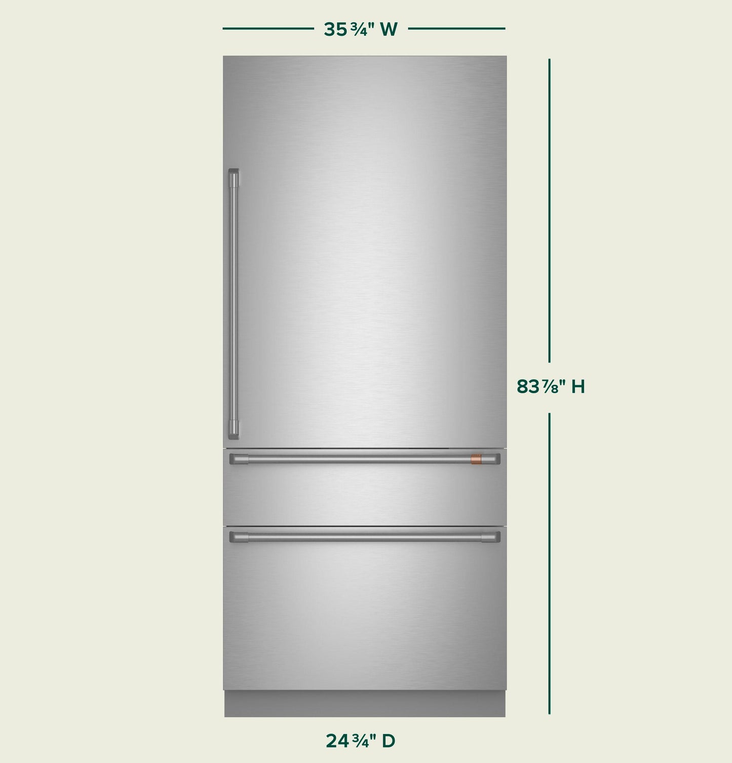 Cafe CIC36RK6ZII Cafe™ 36" Panel-Ready Integrated Bottom-Freezer Refrigerator - Right Swing
