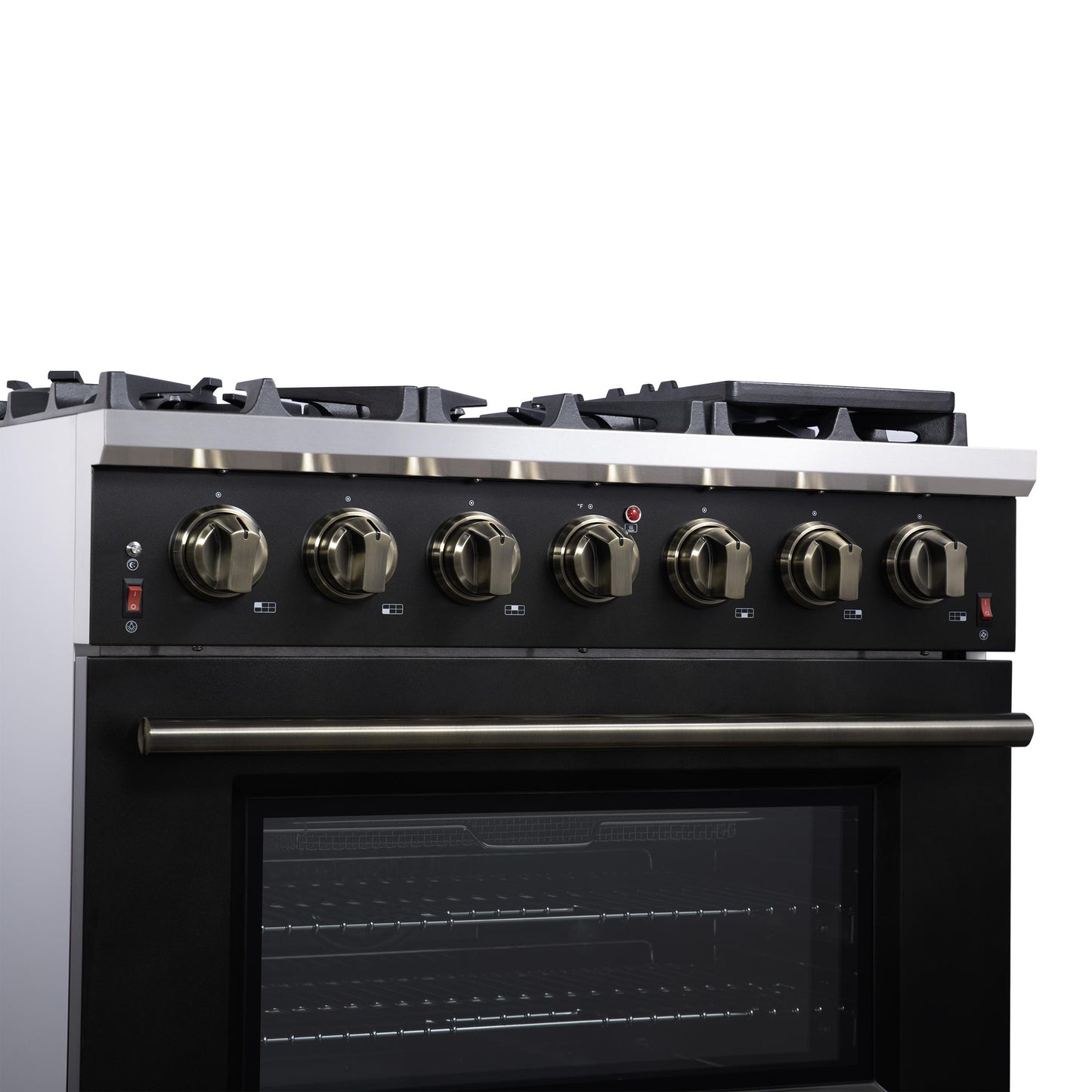 Forno FFSGS623936BLK Forno Massimo 36-Inch Black Freestanding Gas Range, 6 Sealed Burners, Convection Oven, Energy Efficient