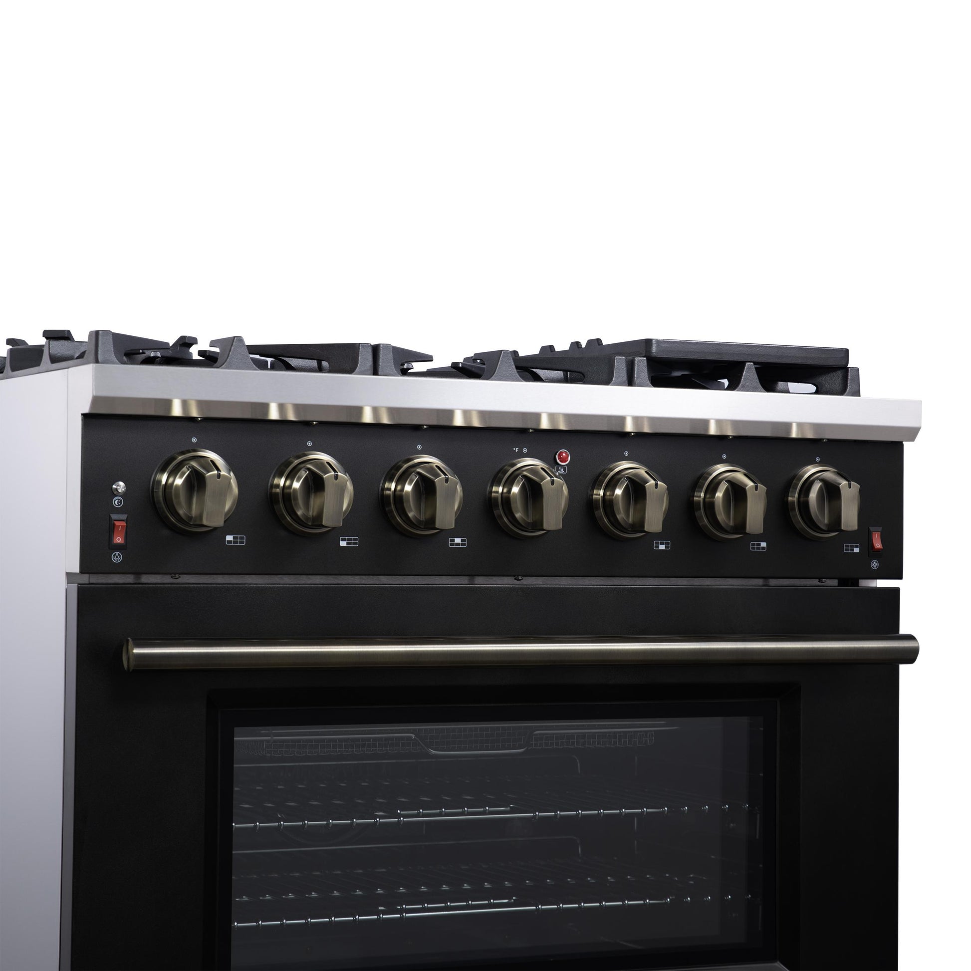 Forno FFSGS623936BLK Forno Massimo 36-Inch Black Freestanding Gas Range, 6 Sealed Burners, Convection Oven, Energy Efficient