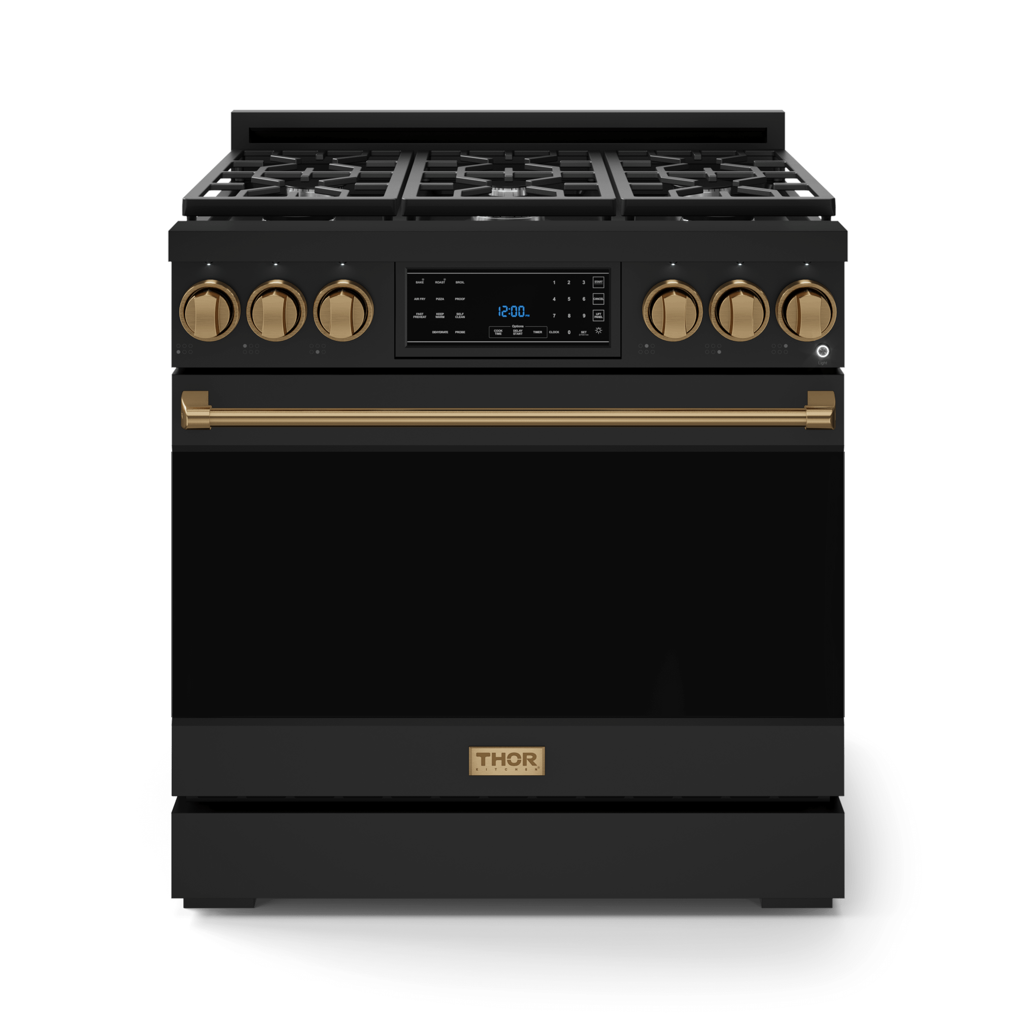Thor Kitchen RSG36BBRZ 36 Inch Professional Gas Range With Tilt Panel Touch Control In Black/Bronze Gordon Ramsay Series - Rsg36B-Brz