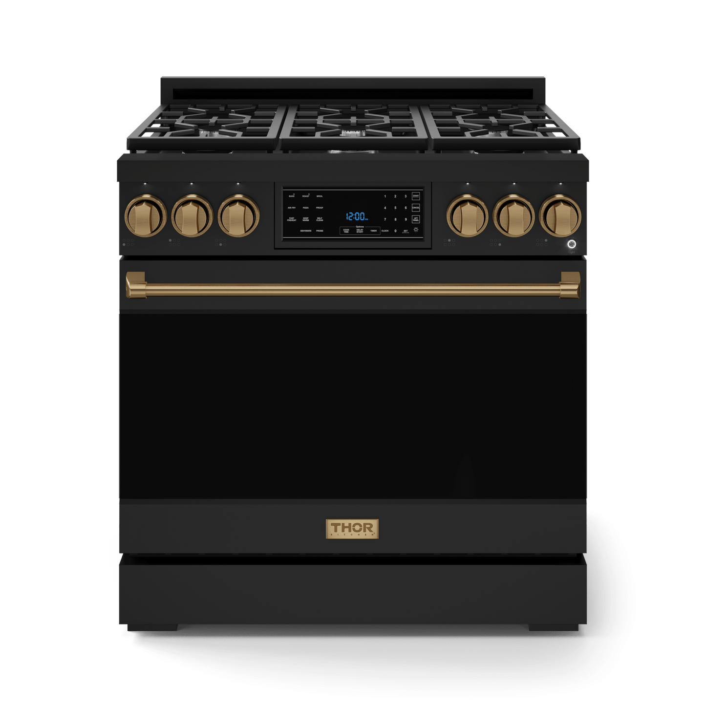 Thor Kitchen RSG36BBRZ 36 Inch Professional Gas Range With Tilt Panel Touch Control In Black/Bronze Gordon Ramsay Series - Rsg36B-Brz