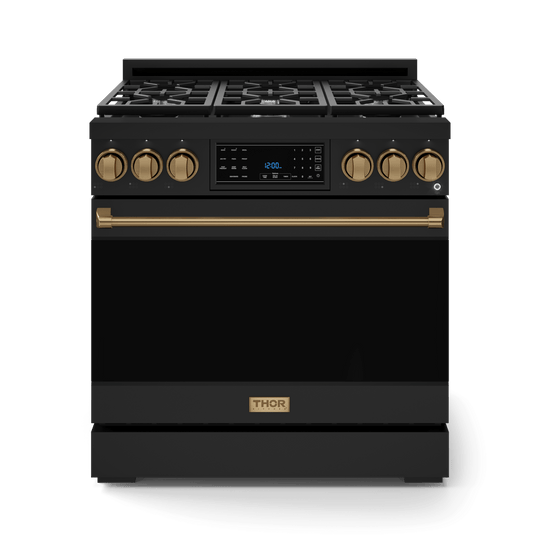 Thor Kitchen RSG36BBRZ 36 Inch Professional Gas Range With Tilt Panel Touch Control In Black/Bronze Gordon Ramsay Series - Rsg36B-Brz