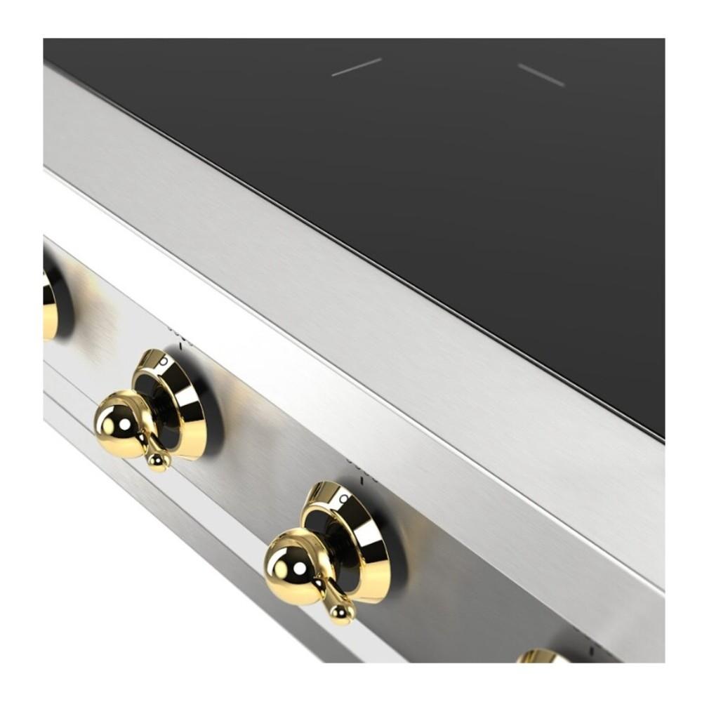 Ilve UHCPI486NSSG Ilve Uhcpi486Nssg Nostalgie Ii 48 Inch Built-In Induction Rangetop With 6 Elements (Stainless Steel, Brass)