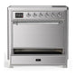 Ilve UMIB36QNR3SSC Ilve Umib36Qnr3Ssc Majestic Iii 36 Inch Induction Range With 6 Elements, 3.5 Cu. Ft. Total Oven Capacity (Solid Door, Stainless Steel, Chrome)