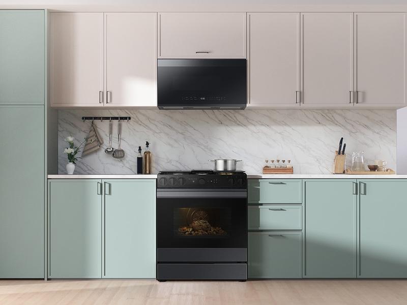 Samsung NSG6DG8500MT Bespoke 6.0 Cu. Ft. Smart Slide-In Gas Range With Air Sous Vide & Air Fry In Matte Black Steel