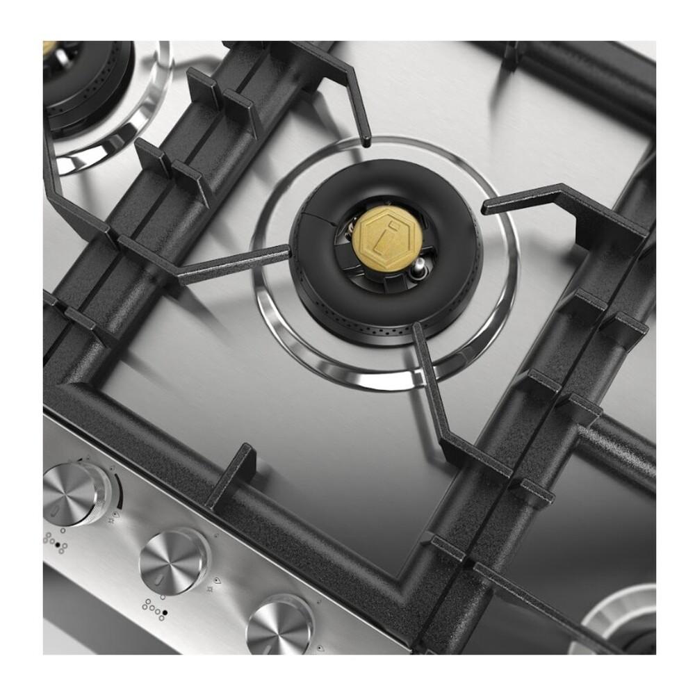 Ilve UHCPT125SSLP Ilve Uhcpt125Sslp Professional Plus Ii 48 Inch Built-In Gas Cooktop With Total Black Brass Burners, In Stainless Steel (6 Sealed Burners, Liquid Propane)