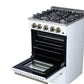 Forno FFSGS627224WHT Forno Breno 24 Inch Freestanding Gas Range In White With Antique Brass, Compact Design