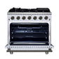 Forno FFSGS623936WHT Forno Massimo 36-Inch White Freestanding Gas Range, 6 Sealed Burners, Convection Oven, Energy Efficient