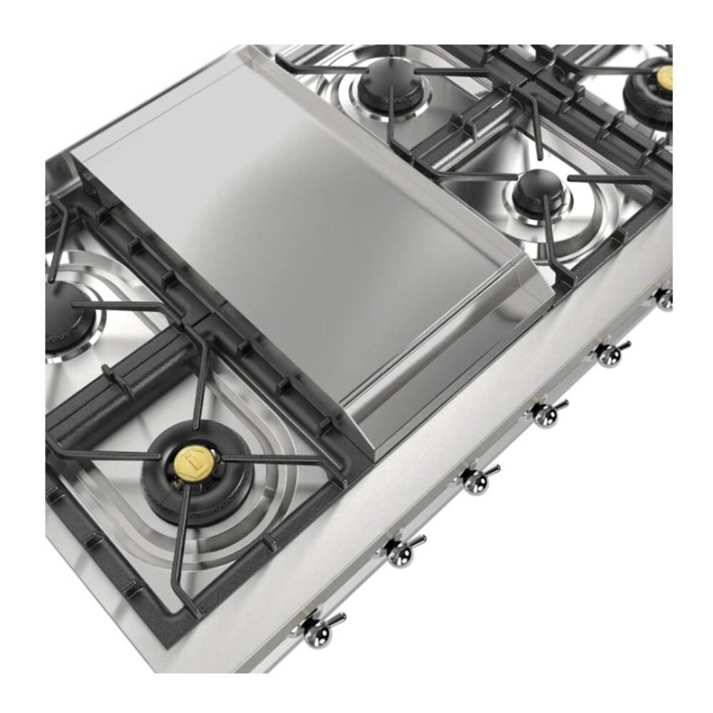 Ilve UHCP48FNSSC Ilve Uhcp48Fnssc Nostalgie Ii 48 Inch Built-In Gas Rangetop With Griddle, In Stainless Steel (Natural Gas, Chrome)