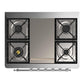 Ilve UM36FQNR3BKC Ilve Um36Fqnr3Bkc Majestic Iii 36 Inch Dual Fuel Range With 6 Black Brass Burners And Griddle, Dual Function Burner Up To 25,000 Btu (Solid Door, Glossy Black, Chrome, Natural Gas)