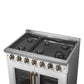Forno FFSGS644436WHT Forno Galiano 36-Inch French Door Gas Range White And Antique Brass Design, 6 Sealed Burners 83,000 Btu, 5.36 Cu.Ft. Convection Oven