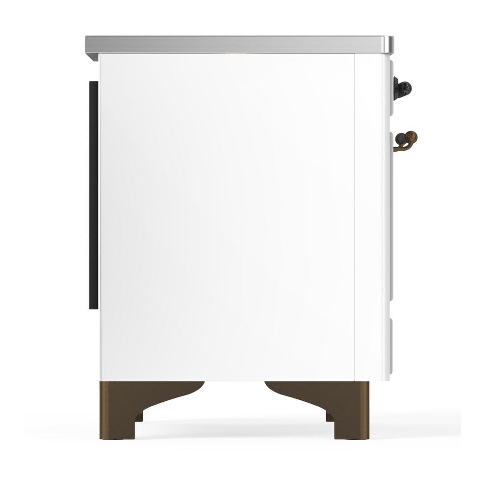 Ilve UMIB36NR3WHB Ilve Umib36Nr3Whb Majestic Iii 36 Inch Induction Range With 6 Elements, 3.5 Cu. Ft. Total Oven Capacity (Triple Glass Door, White, Burnished)