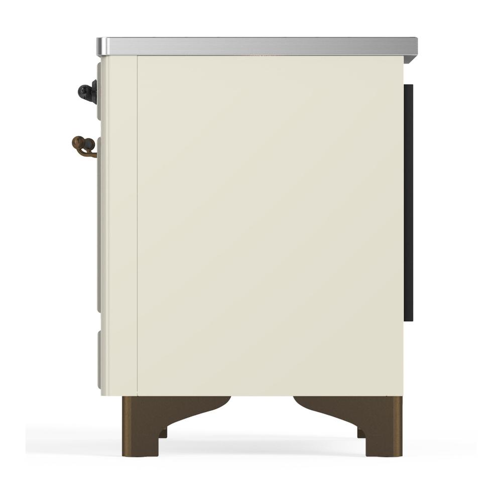 Ilve UMIB36QNR3AWB Ilve Umib36Qnr3Awb Majestic Iii 36 Inch Induction Range With 6 Elements, 3.5 Cu. Ft. Total Oven Capacity (Solid Door, Antique White, Burnished)