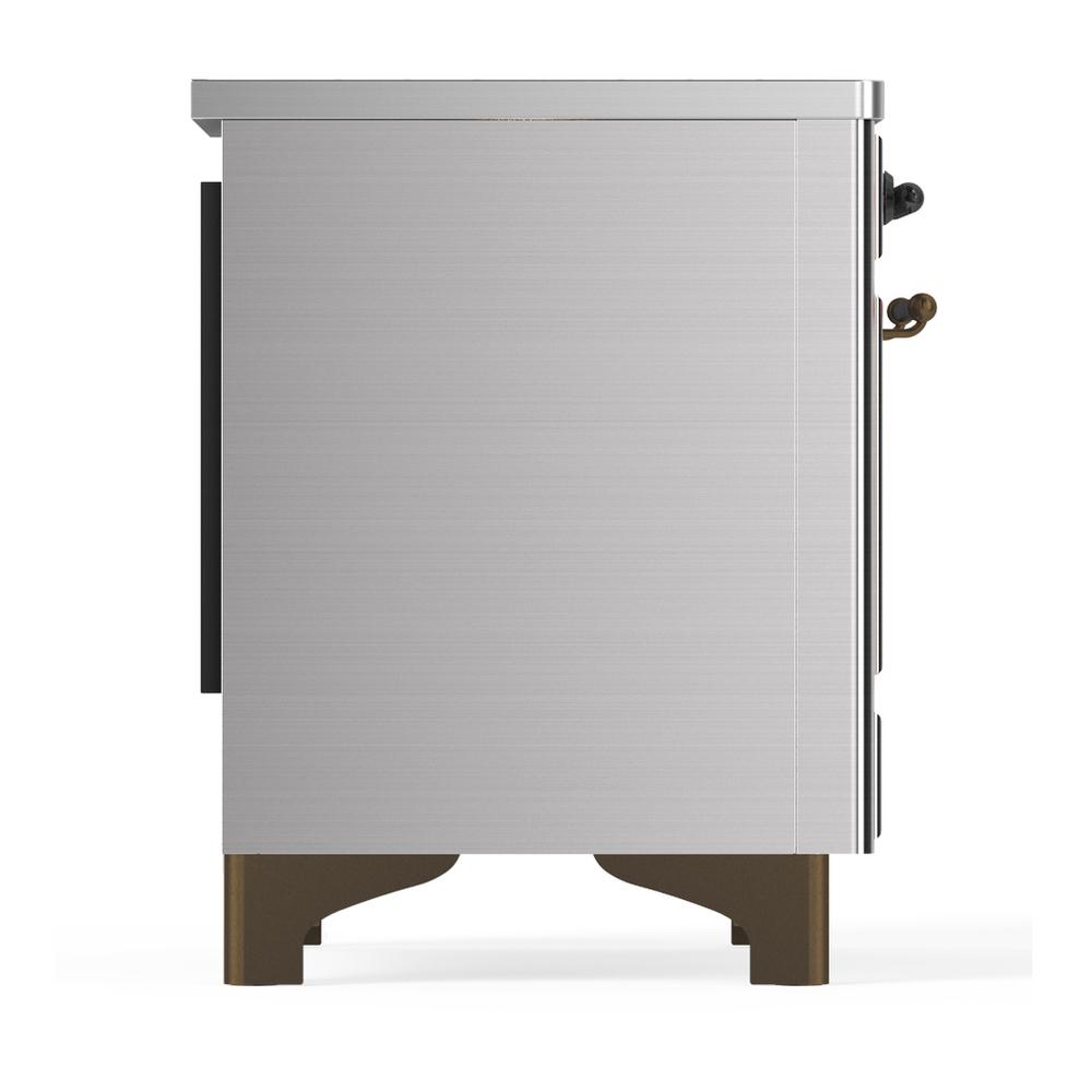 Ilve UMDIB40QNR3SSB Ilve Umdib40Qnr3Ssb Majestic Iii 40 Inch Induction Range With 6 Elements, 3.82 Cu. Ft. Total Oven Capacity (Solid Door, Stainless Steel, Burnished)