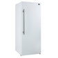 Forno FFFFD172228WHTRS Forno Maderno 28-Inch Convertible Freezer/Refrigerator In White With Antique Brass Handle, 13.6 Cu.Ft. Right Swing