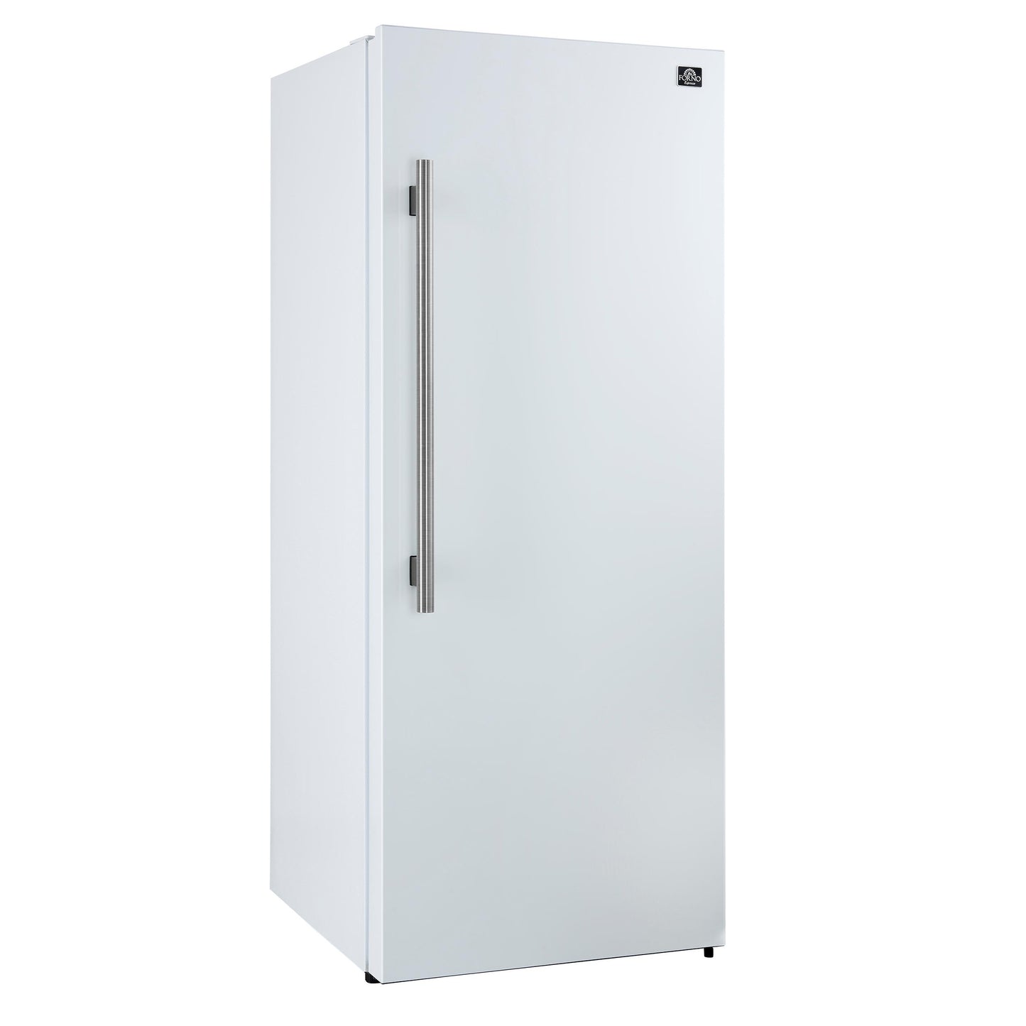 Forno FFFFD172228WHTRS Forno Maderno 28-Inch Convertible Freezer/Refrigerator In White With Antique Brass Handle, 13.6 Cu.Ft. Right Swing