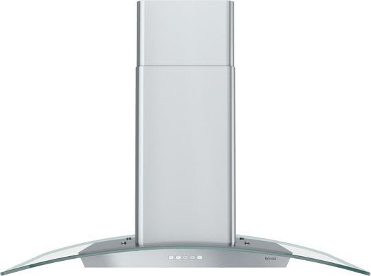 Zephyr BMIE36DG Brisas Curved Glass Wall, 36" G, Act, Led