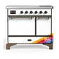 Ilve UMDIB40QNR3RAB Ilve Umdib40Qnr3Rab Majestic Iii 40 Inch Induction Range With 6 Elements, 3.82 Cu. Ft. Total Oven Capacity (Solid Door, Ral, Burnished)