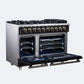 Forno FFSGS623948BLK Forno Massimo 48-Inch Black Freestanding Gas Range, 8 Burners, True Convection Oven