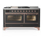 Ilve UM60FSNR3MGP Ilve Um60Fsnr3Mgp Majestic Iii 60 Inch Dual Fuel Range With 7 Burners, Griddle And French Top, Dual Function Burner With Up To 25,000 Btu (Natural Gas, Triple Glass Door, Graphite Matte, Copper)