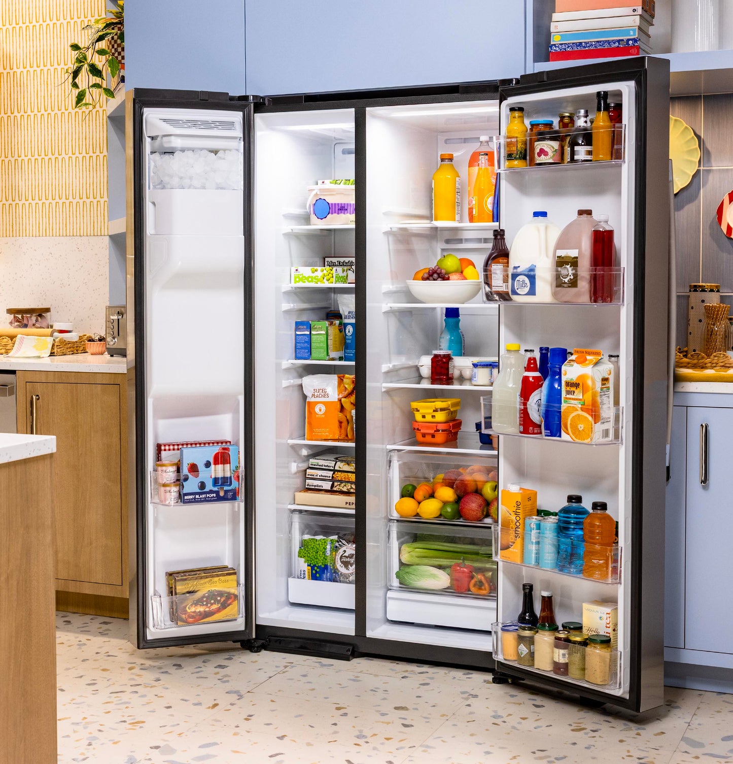 Ge Appliances GSS28NYYFS Ge® 27.9 Cu. Ft. Side-By-Side Refrigerator With Extra Tall Dispenser And In-Door Icemaker