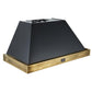 Forno FRHWM507848BLK Forno Vittorio 48-Inch Wall Mount Range Hood, Black With Antique Brass Trim, 424 Cfm Airflow, Dishwasher-Safe Baffle Filters, Remote Control, 3-Speed Fan, Bright Led Lighting.