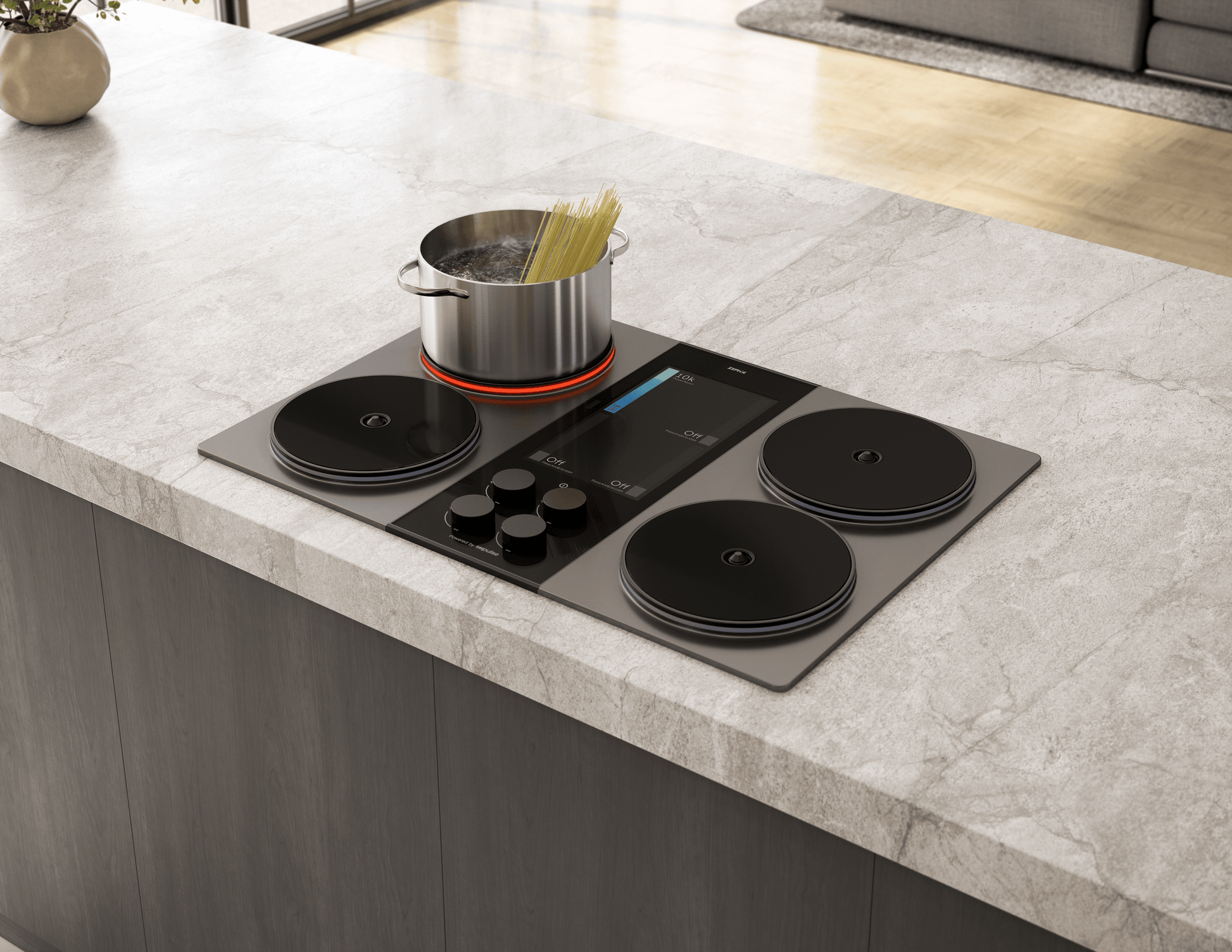 Zephyr ZHCT130AC Hypercore Induction Cooktop, 30In, Charcoal, Requires Battery