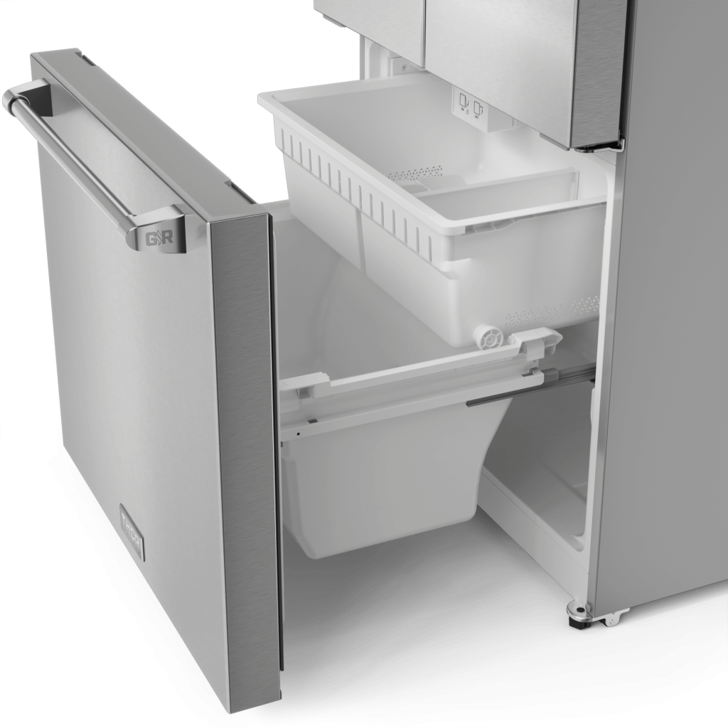 Thor Kitchen RF3017FFD99 30 Inch 17.7 Cu Ft French Door Counter Depth Refrigerator With Ice Maker In Stainless Steel Gordon Ramsay Series - Rf3017Ffd99