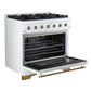 Forno FFSGS621936WHT Forno Antico 36-Inch Freestanding Gas Range, White, Antique Brass Design, 6 Burners, Convection Oven, Energy Efficient