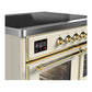 Ilve UMDIB40NR3AWG Ilve Umdib40Nr3Awg Majestic Iii 40 Inch Induction Range With 6 Elements, 3.82 Cu. Ft. Total Oven Capacity (Triple Glass Door, Antique White, Brass)