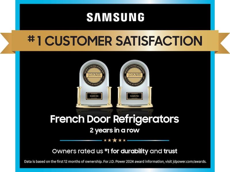 Samsung RF90F23AECE Bespoke 23 Cu. Ft. Counter Depth 4-Door French Door Refrigerator With Ai Family Hub™+ Ai Vision Inside™ In Charcoal Glass And Black/Charcoal