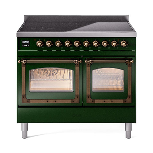 Ilve UNDI406NMPEGB Ilve Undi406Nmpegb Nostalgie Ii Noblesse 40" Induction Range (Triple Glass Door, Emerald Green, Burnished)