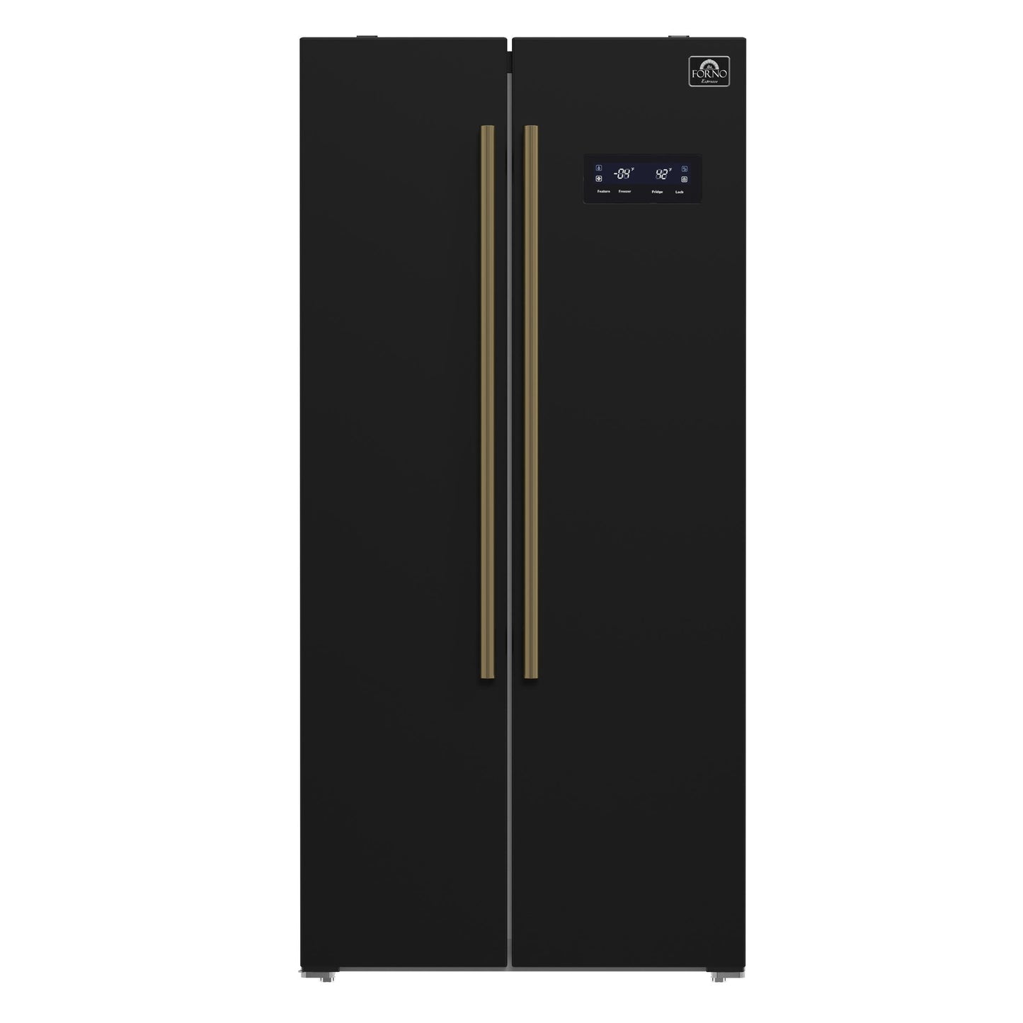 Forno FFRBI180533BLK Forno Salerno Espresso 33-Inch Black Side-By-Side Refrigerator, 15.6 Cu. Ft., Energy-Efficient, No Frost, Modern Design