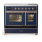 Ilve UMDIB40NR3MBP Ilve Umdib40Nr3Mbp Majestic Iii 40 Inch Induction Range With 6 Elements, 3.82 Cu. Ft. Total Oven Capacity (Triple Glass Door, Midnight Blue, Copper)