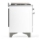Ilve UM60FQNR3WHCLP Ilve Um60Fqnr3Whclp Majestic Iii 60 Inch Dual Fuel Range With 9 Burners And Griddle, Dual Function Burner Up To 25,000 Btu (Liquid Propane, Solid Door, White, Chrome)