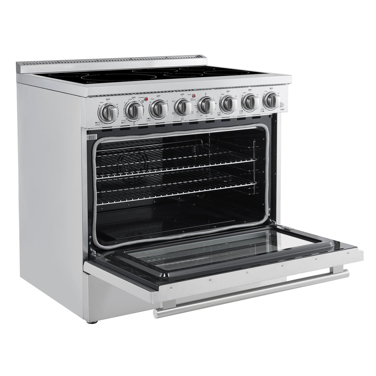 Forno FFSEL601136 Forno Paolo 36 Inch Freestanding Electric Range, Stainless Steel, 5.44 Cu.Ft, True Convection Oven, Energy Efficient