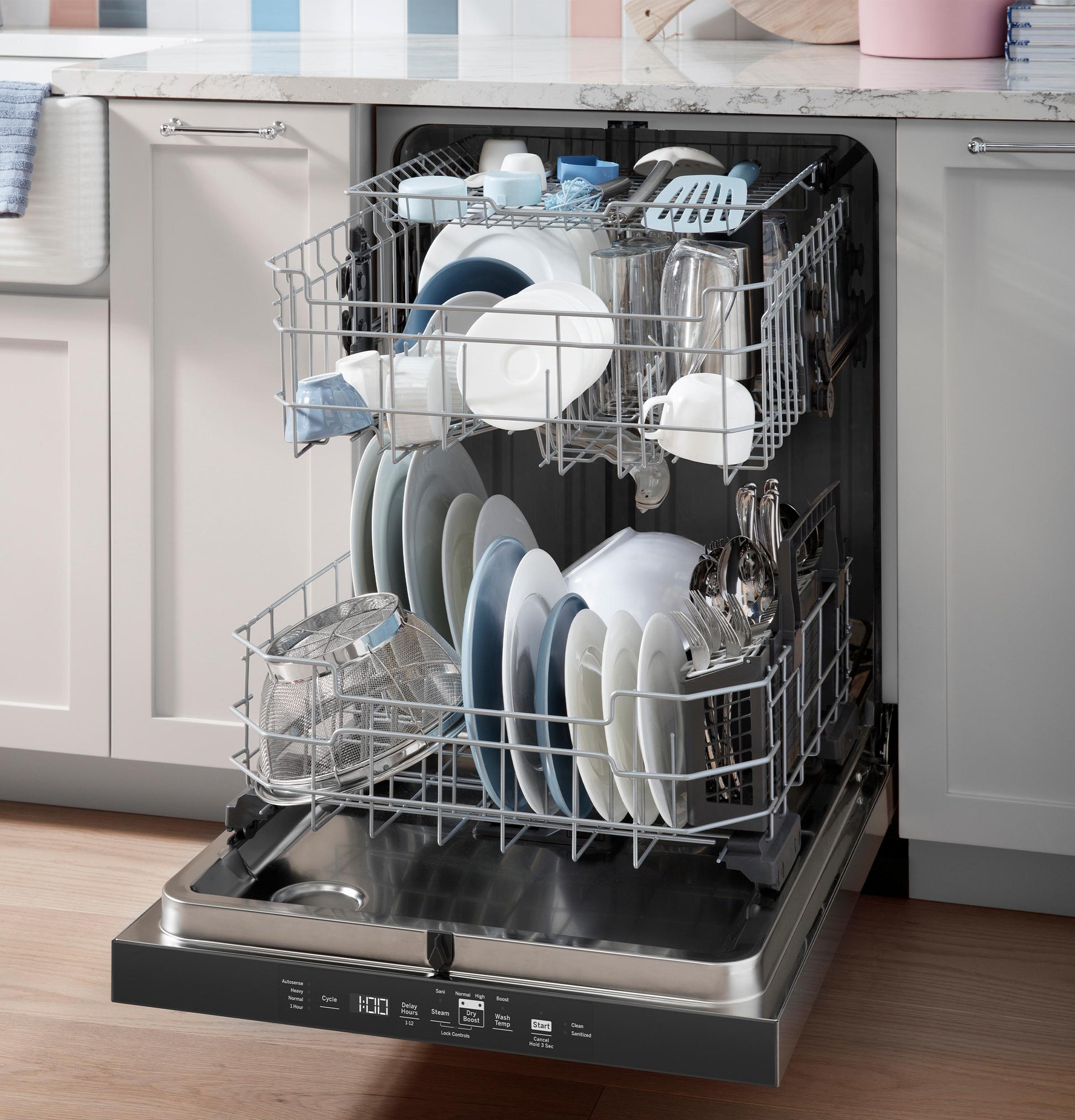 Ge Appliances GDT595HYYFS Ge® Energy Star® Top Control Hybrid Tub Dishwasher With Third Rack, Bottle Jets, Dry Boost & 50 Dba