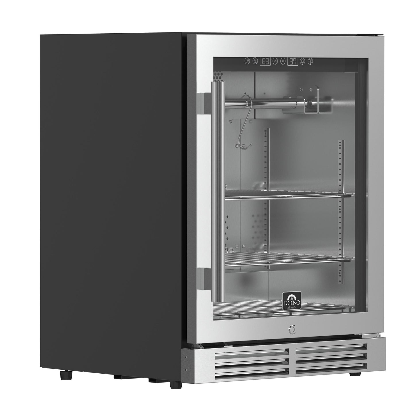 Forno FFSDA684024 Forno Asciutto 24-Inch Dry Aging Cabinet, Stainless Steel 304, 4.41 Cu.Ft, Led Lighting, Adjustable Shelves
