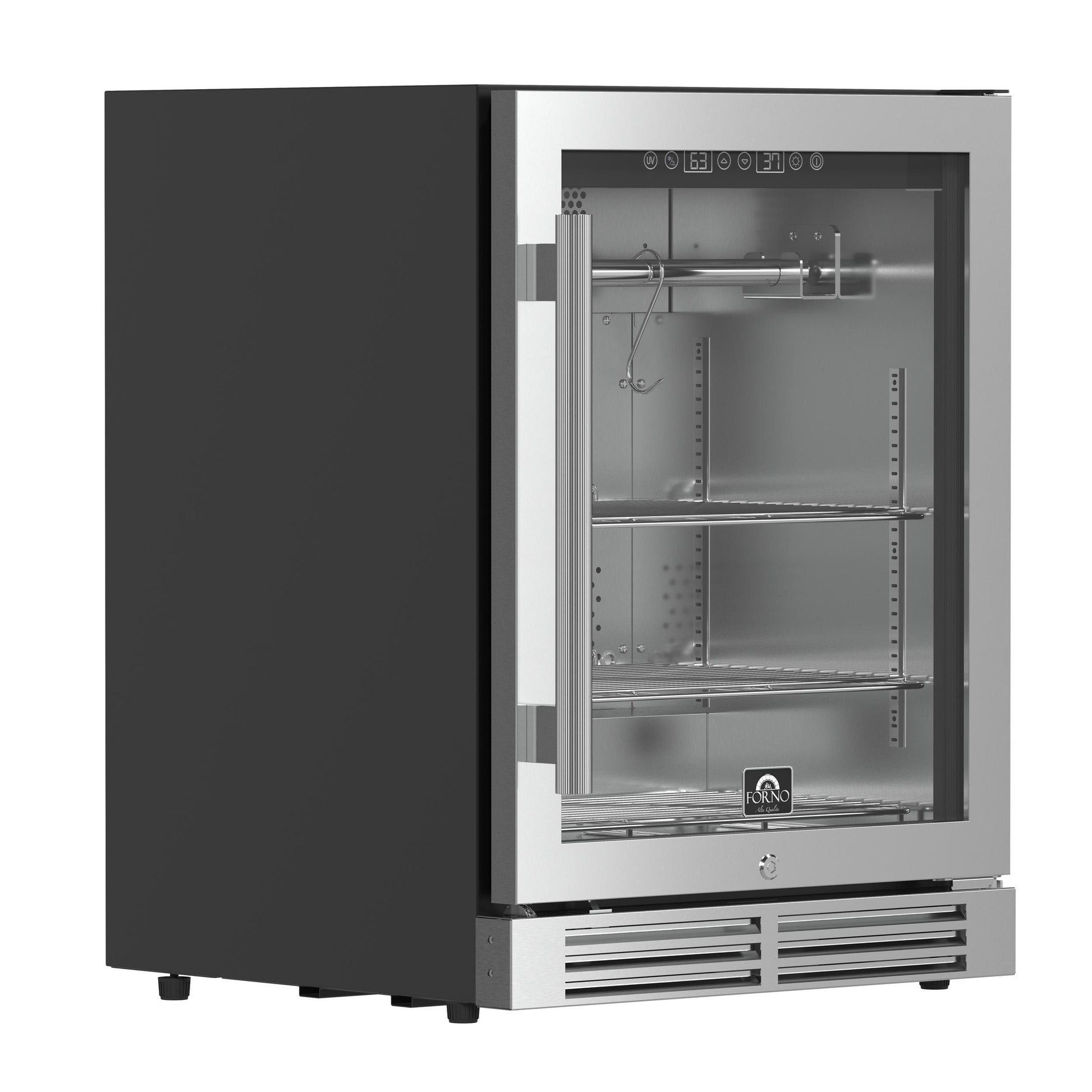 Forno FFSDA684024 Forno Asciutto 24-Inch Dry Aging Cabinet, Stainless Steel 304, 4.41 Cu.Ft, Led Lighting, Adjustable Shelves
