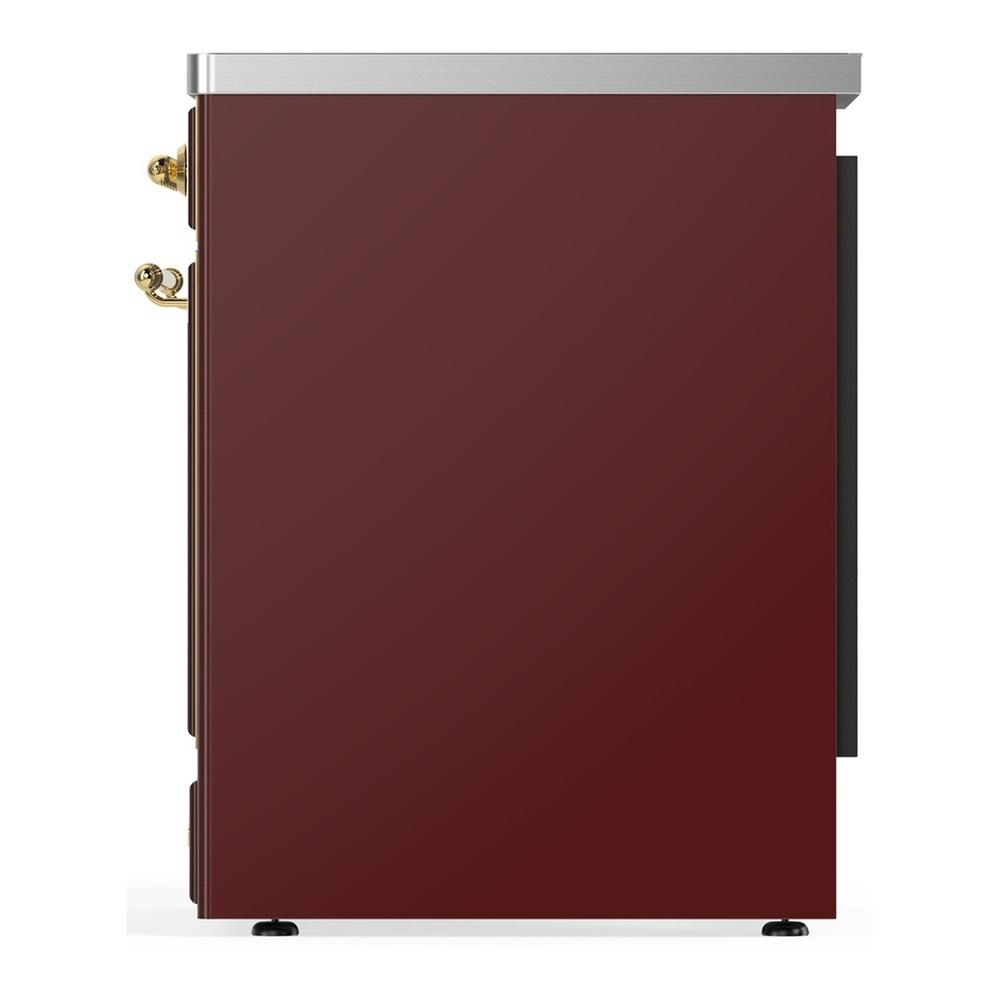 Ilve UMIB30NR3BUG Ilve Umib30Nr3Bug Majestic Iii 30 Inch Induction Range With 4 Elements, 4 Cu. Ft. Oven Capacity (Triple Glass Door, Burgundy, Brass)