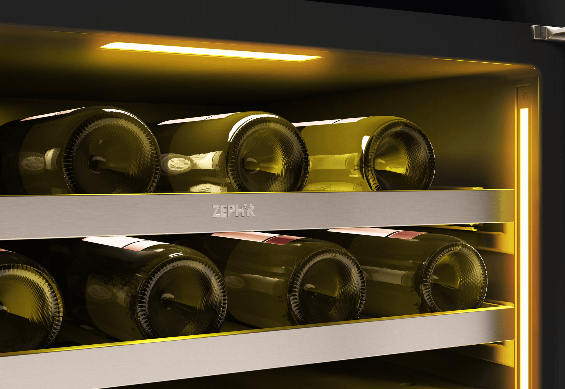 Zephyr PRPW24C02CG Presrv Pro Wine Cooler, 24In Under Cabinet, Ss+Glass, Reverse Door, 2 Zone