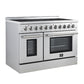 Forno FFSEL601148 Forno Paolo 48 Inch Freestanding Electric Range, Stainless Steel, 6.7 Cu.Ft, True Convection Oven, Energy Efficient