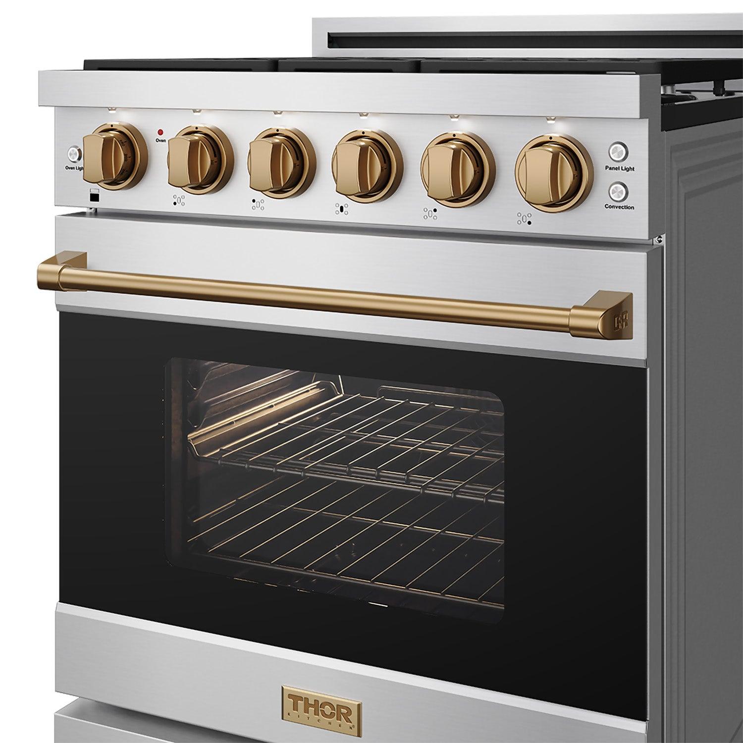 Thor Kitchen RSG30PLPBRZ 30 Inch Professional Liquid Propane With Precision Knob Control In Stainless Steel/Bronze