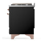 Ilve UM60FNR3BKP Ilve Um60Fnr3Bkp Majestic Iii 60 Inch Dual Fuel Range With 9 Burners And Griddle, Dual Function Burner Up To 25,000 Btu (Natural Gas, Triple Glass Door, Glossy Black, Copper)