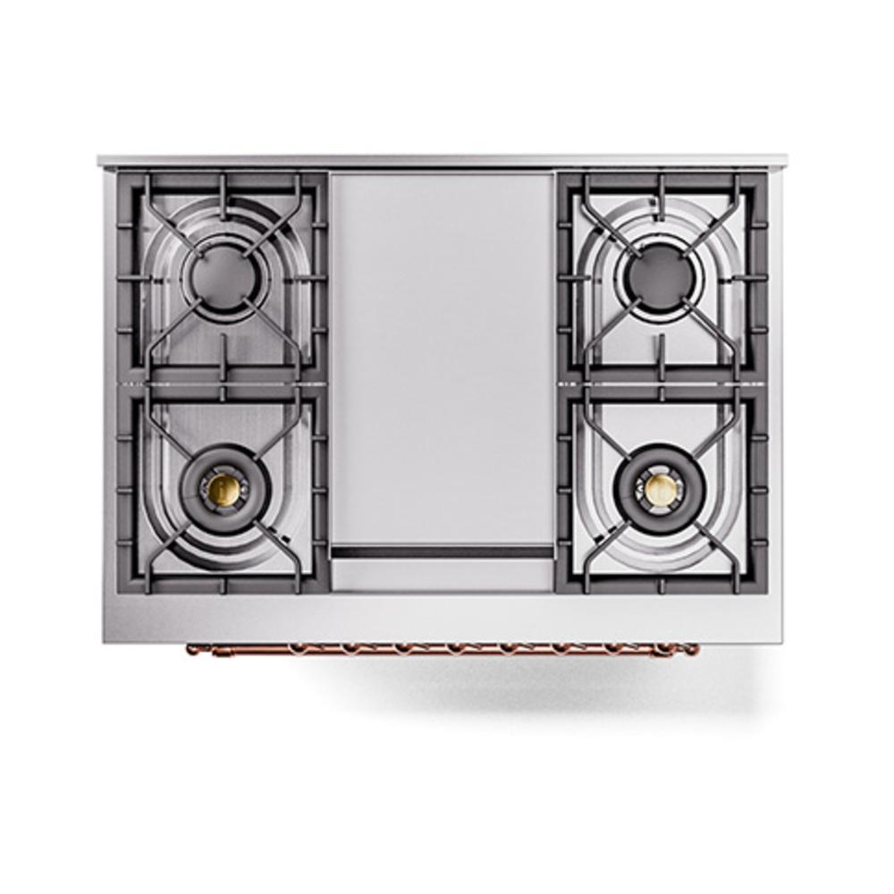 Ilve UN36FNMPMBPLP Ilve Un36Fnmpmbplp Nostalgie Ii Noblesse 36" Dual Fuel Range (Liquid Propane, Triple Glass Door, Midnight Blue, Copper)