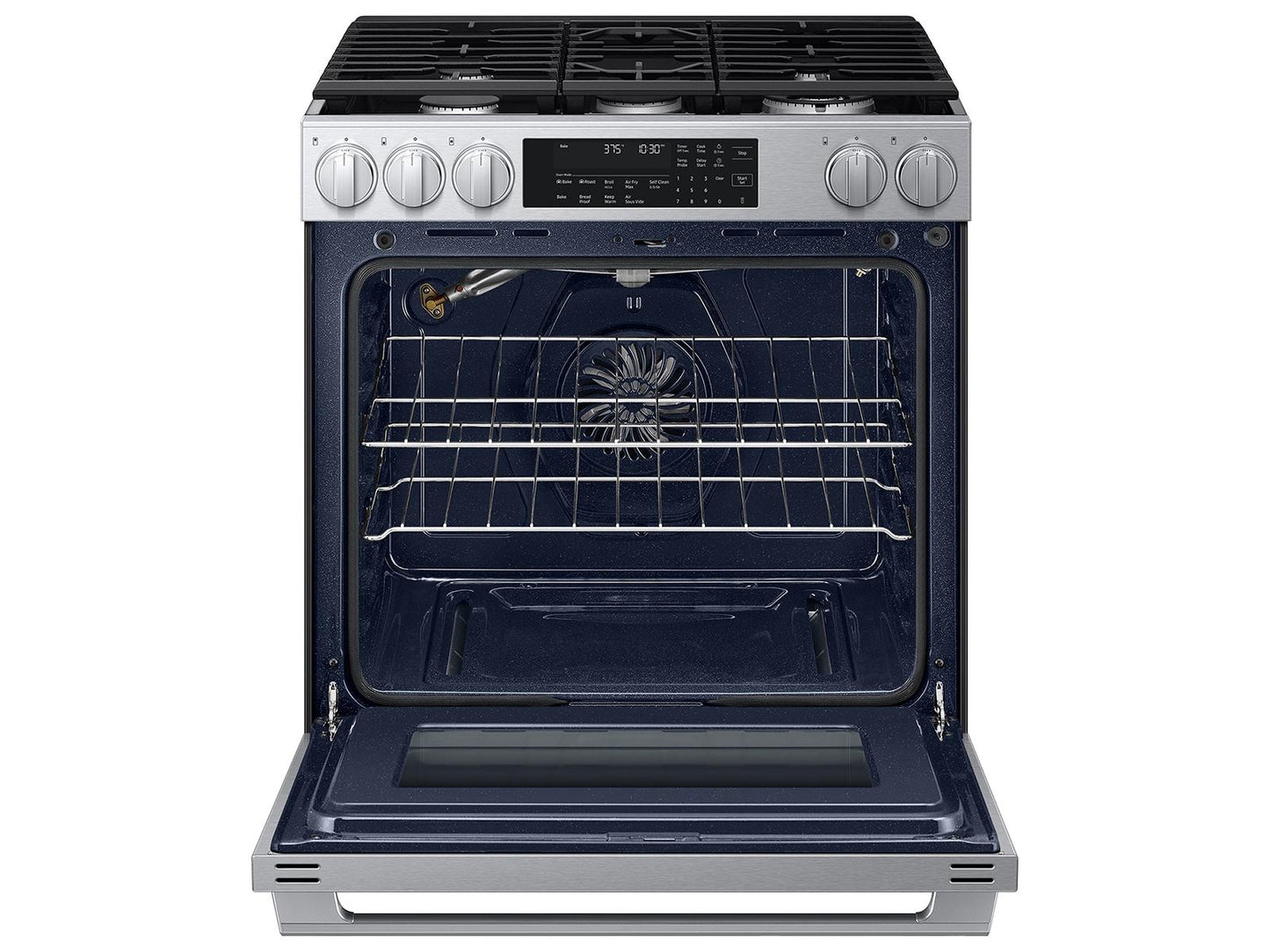 Samsung NSG90H60SR Bespoke Smart Slide-In Gas Range Pro Style Elite Design Illuminated Knobs Air Fry Max
