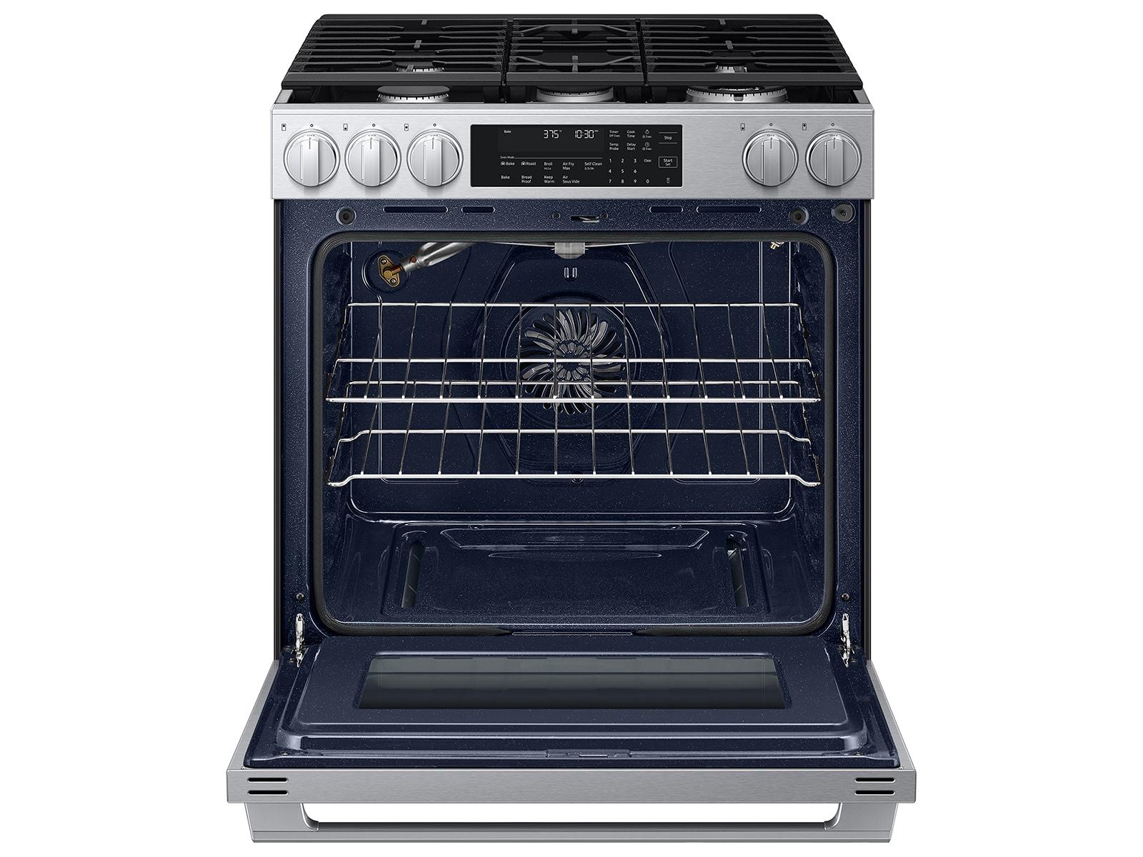 Samsung NSG90H60SR Bespoke Smart Slide-In Gas Range Pro Style Elite Design Illuminated Knobs Air Fry Max