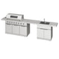 Thor Kitchen TBG573P 10 Ft. Outdoor Kitchen Island With Gas Grill & Side Burner, Sink & Drawer 77,000 Btu - Stainless Steel