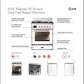 Ilve UM30NR3AWB Ilve Um30Nr3Awb Majestic Iii 30 Inch Dual Fuel Range With 5 Black Brass Burners, Dual Function Burner Up To 25,000 Btu (Natural Gas, Triple Glass Door, Antique White, Burnished)