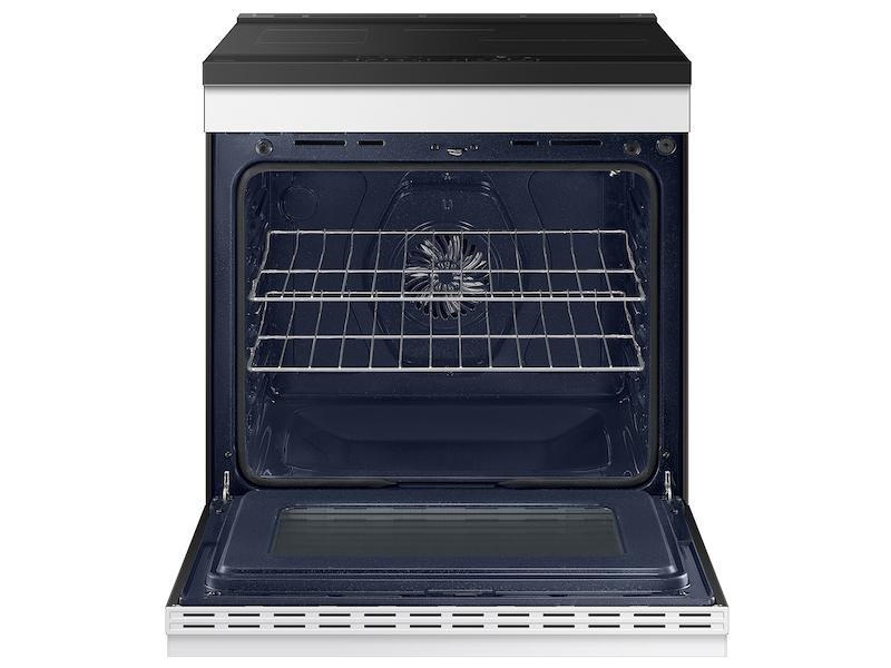 Samsung NSI6DB950012 Bespoke 6.3 Cu. Ft. Smart Slide-In Induction Range With Ambient Edge Lighting™ & Air Sous Vide In White Glass